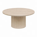 Table basse ronde beige en travertin Ø 90 x H 35 cm