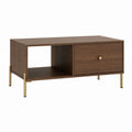 Table basse avec rangement noyer en panneaux de particules 100 x 50 x 45 cm