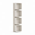 Bibliothèque colonne 4 niches blanche en panneaux MDF 180 x 35 x 35 cm